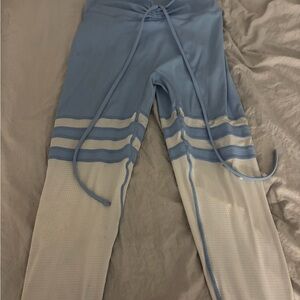 Blue and White Skinny Jeans with Two-Tone Design